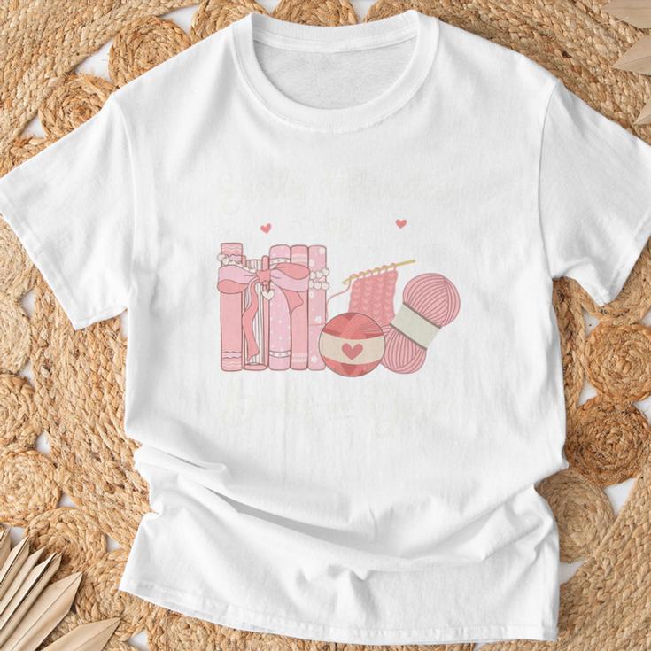 Yarn Quote Easily Distracted By Books And Yarn Reader Premium Tri-Blend T-Shirt Gifts for Old Men