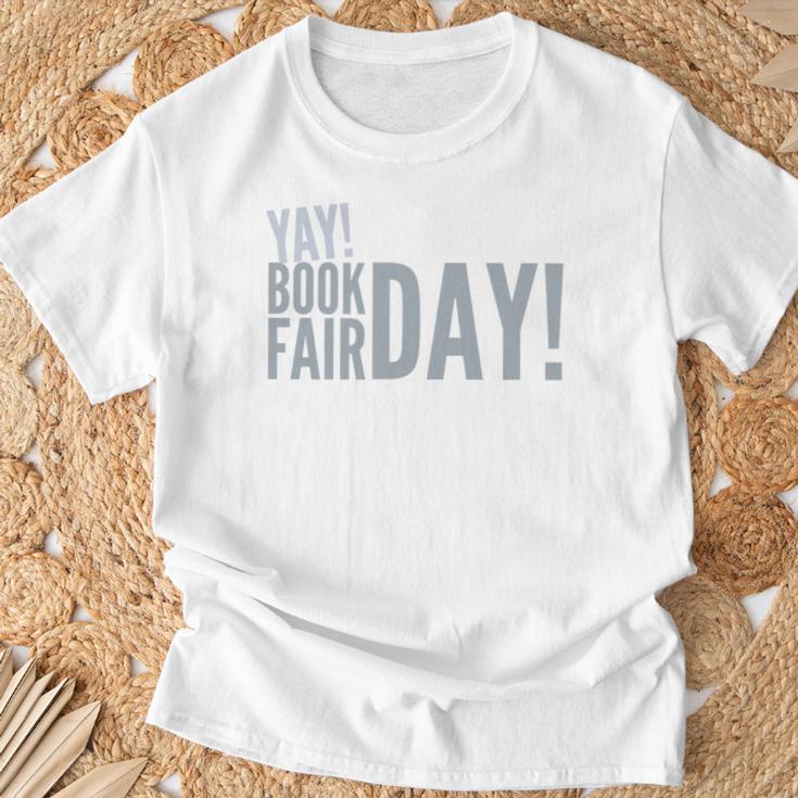 Yay Book Fair Day Librarian Library Book Fairs Reading Premium Tri-Blend T-Shirt Gifts for Old Men