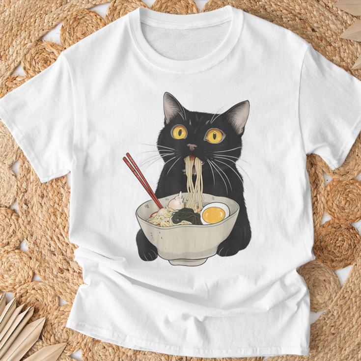 おもしろ猫 ラーメン ヴィンテージ 和麺 Tシャツ 高齢者への贈り物