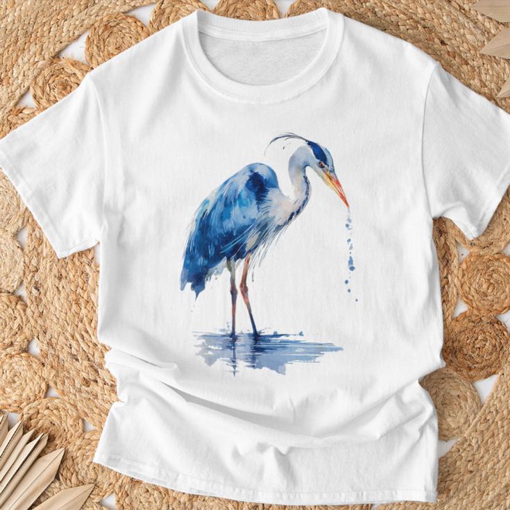 アオサギ バードウォッチング Tシャツ 高齢者への贈り物