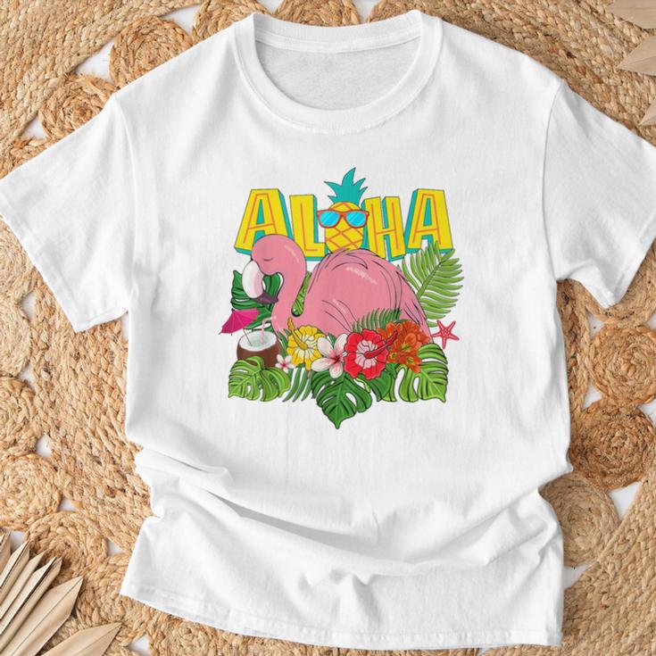アロハシャツ ハワイアン フラミンゴ キッズ ティーン ガールズ 幼児 Tシャツ 高齢者への贈り物