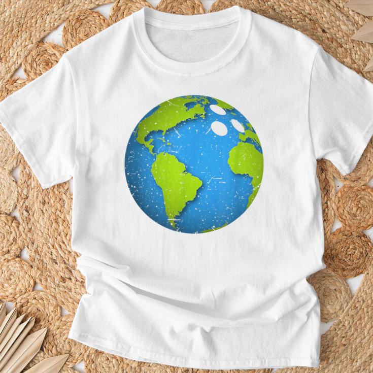 アースボウリングボールアースデイフェイバーズファニーアースデイ Tシャツ 高齢者への贈り物