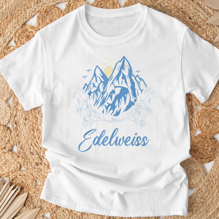 エーデルワイス アルプス お土産 スイス ハイキング 山 スイス Tシャツ 高齢者への贈り物