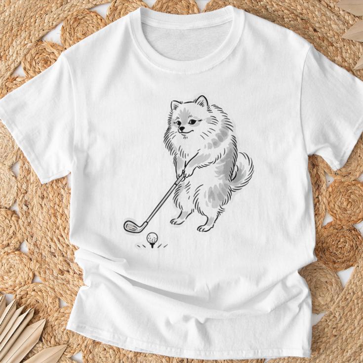 ゴルフ ポメラニアン グッズ おもしろ 犬 面白い 笑える 和風 Tシャツ 高齢者への贈り物