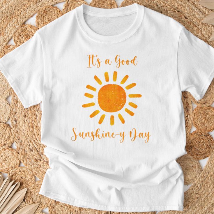 サンシャインデイ オレンジ色 白 Tシャツ 高齢者への贈り物