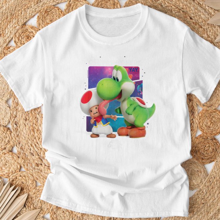 ザ・スーパーマリオギャラクシー・ムービー Toad And Yoshi Galaxy Fun Tシャツ 高齢者への贈り物