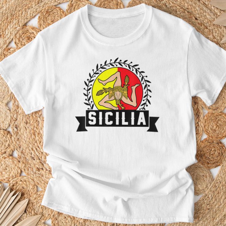 シチリア国旗 シチリア・パレルモ イタリア Tシャツ 高齢者への贈り物