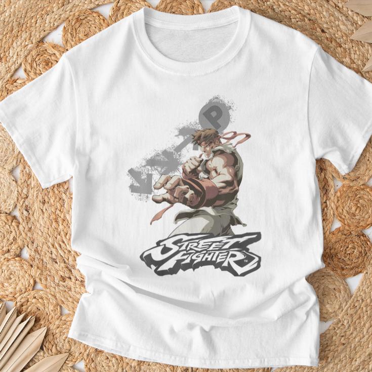 ストリートファイター リュウ ポートレート 火の玉 壮大な対決 ゲーマー Tシャツ 高齢者への贈り物