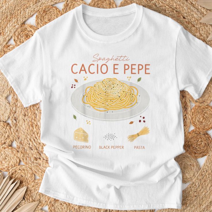 スパゲッティ カシオ エ ペペ 伝統的なイタリア料理 レシピ ティー Tシャツ 高齢者への贈り物