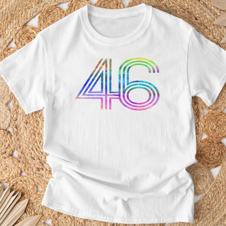 タイダイシャツ ナンバー46 レトロユニフォーム バックプリントジャージ Tシャツ 高齢者への贈り物