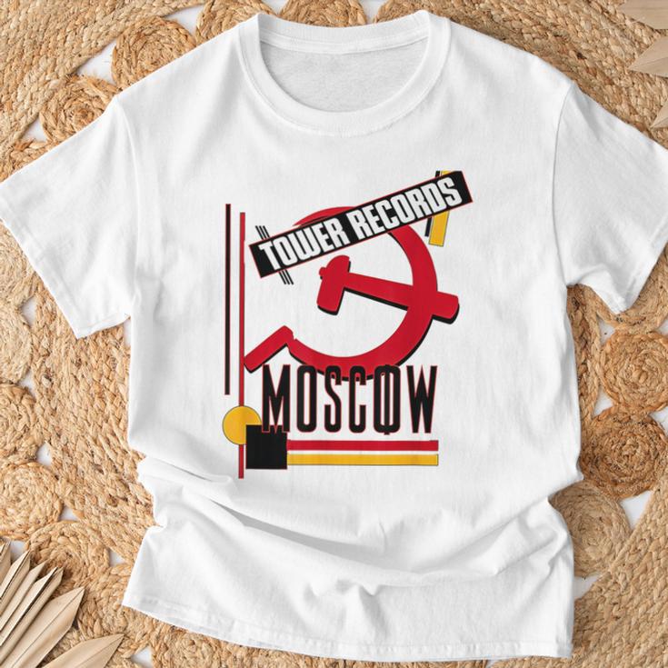 タワーレコード モスクワ レトロ ヴィンテージ 音楽 Tシャツ 高齢者への贈り物