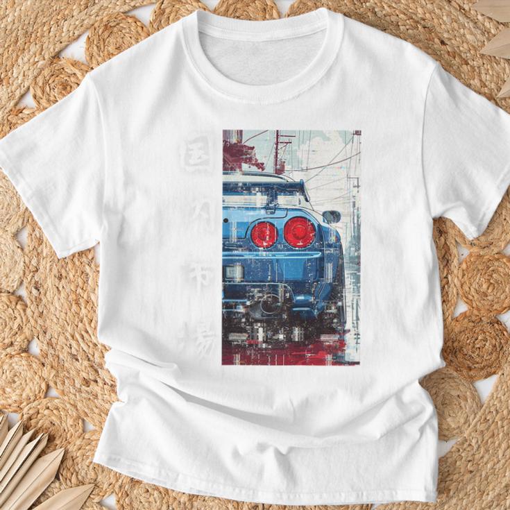バックプリント ディストレス Jdm ドリフトカー 日本国内市場 Tシャツ 高齢者への贈り物