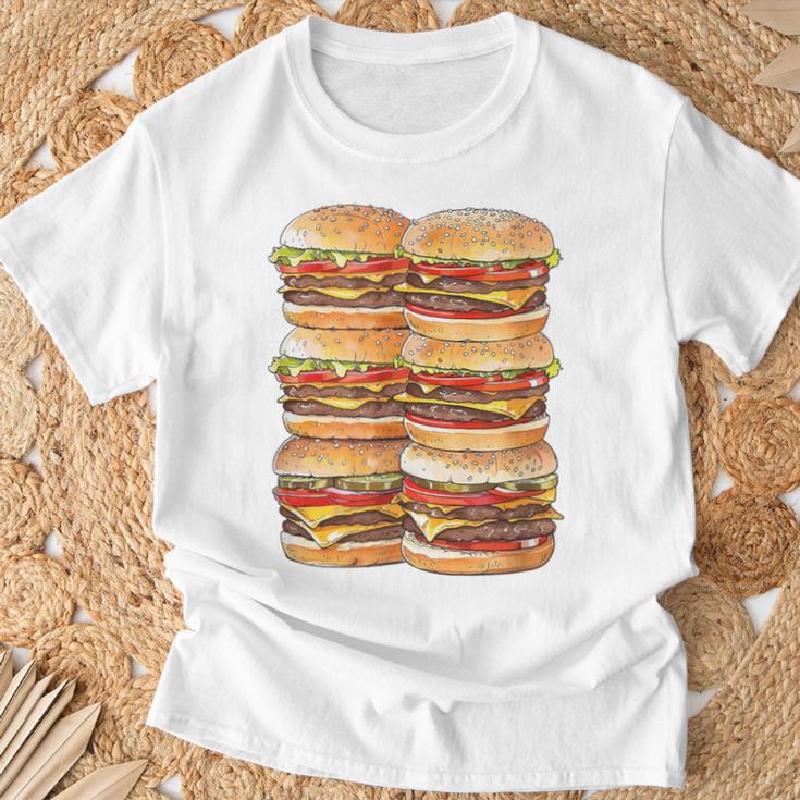 ハンバーガーデイパック ハンバーガー 6パック 腹筋 フェイク腹筋ジム Tシャツ 高齢者への贈り物