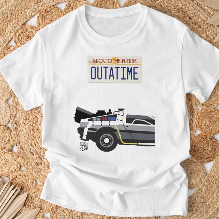 バック・トゥ・ザ・フューチャー Outatime ナンバープレート 長袖tシャツ Tシャツ 高齢者への贈り物