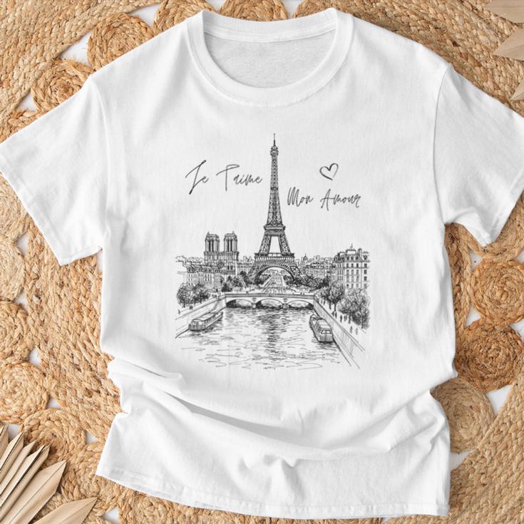パリ エッフェル塔 スケッチ 街並み アート お土産 Tシャツ 高齢者への贈り物