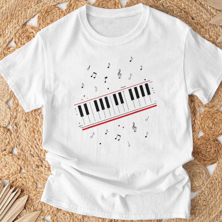 ピアノ ビート キーボード 音符 ミュージシャン ピアノ レッスン Tシャツ 高齢者への贈り物