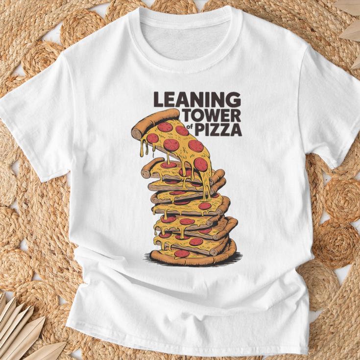 ピザ愛好家のためのピザの斜塔 Tシャツ 高齢者への贈り物