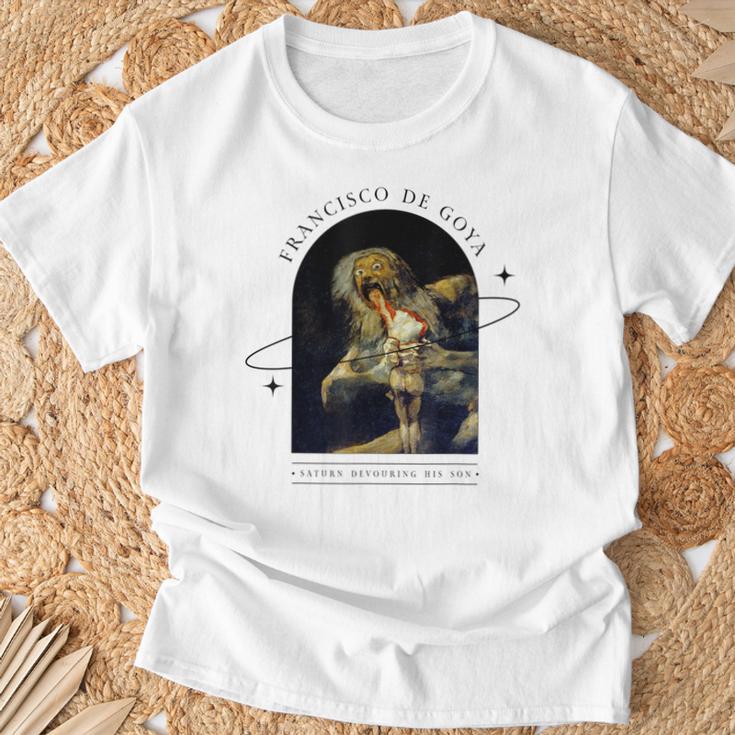 フランシスコ デ ゴヤ デザイン ホラー ゴシック アート Tシャツ 高齢者への贈り物