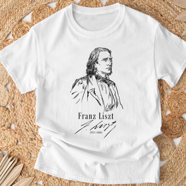 フランツ・リスト、クラシック音楽 ピアノ-Franz Liszt Classical Music-Piano Tシャツ 高齢者への贈り物