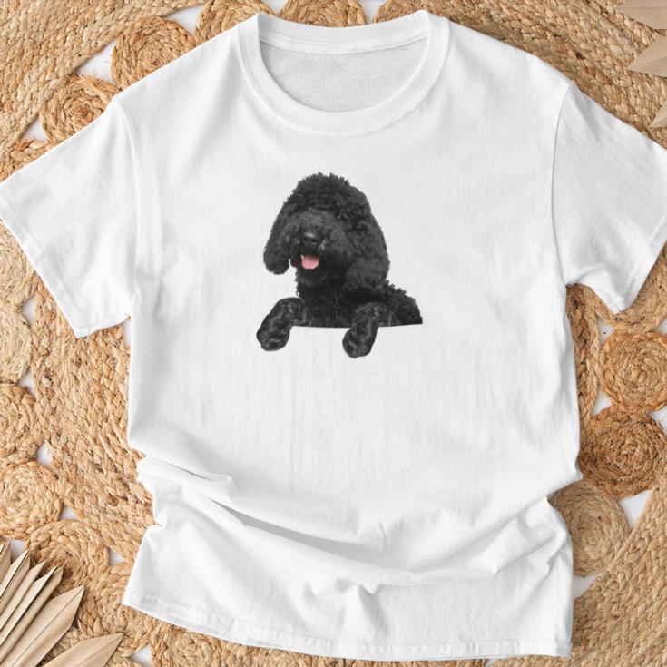 ブラックラブラドゥードル ポケット入り ラブラドゥードル犬愛好家 長袖tシャツ Tシャツ 高齢者への贈り物