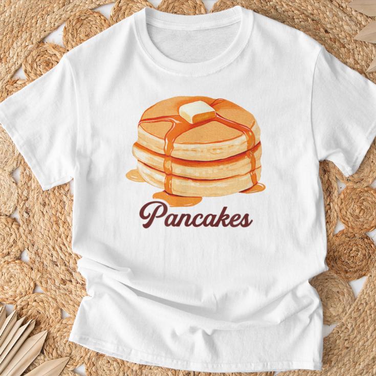 ホットケーキ パンケーキ Pancakes バター はちみつ イラスト 喫茶店 洋菓子 レトロ 水彩 綺麗 かわいい Tシャツ 高齢者への贈り物