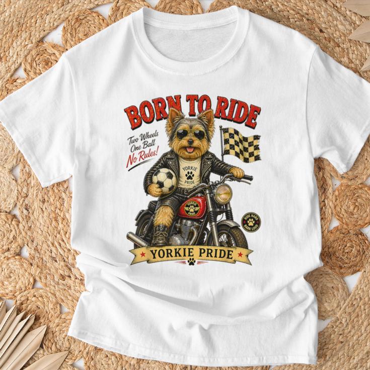 ヨーキー ライド バイク 遊び フットボール サッカー Digor Tシャツ 高齢者への贈り物