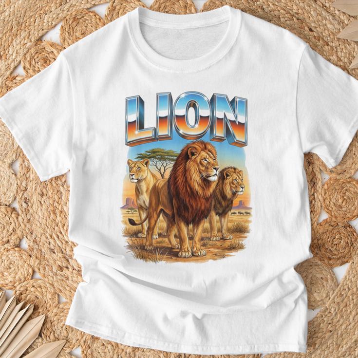ライオン ヴィンテージ 70年代 90年代 レトロ ライオン アフリカ 動物好き Tシャツ 高齢者への贈り物