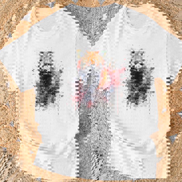 レッサーパンダ 恋人 アートワーク Tシャツ 高齢者への贈り物