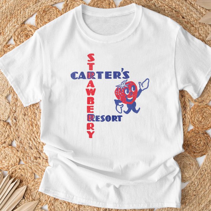 レトロ ホテル カーターズ ストロベリー リゾート カリフォルニア Tシャツ 高齢者への贈り物