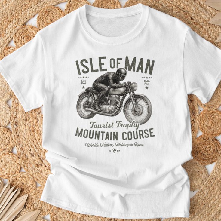 レトロ マン島 Tt レース ヴィンテージ レーシング バイクレース Tシャツ 高齢者への贈り物