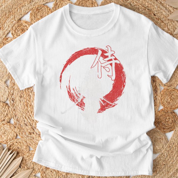 レトロな武士道 武士 日本のサムライデザイン Tシャツ 高齢者への贈り物