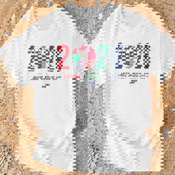 ワールドカップ2026開催国サッカーデザイン Tシャツ 高齢者への贈り物