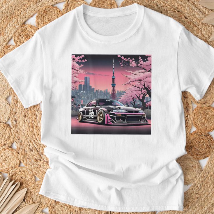 ヴィンテージ Jdm 日本伝説 ドリフト レースカー 東京 背面 Tシャツ 高齢者への贈り物