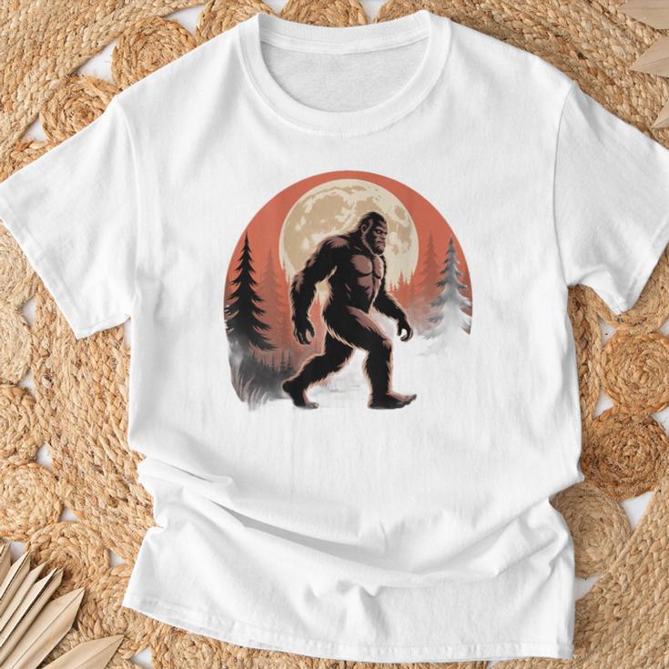 バックプリント ヴィンテージ レトロ ビッグフット 月 ビッグフット Tシャツ 高齢者への贈り物
