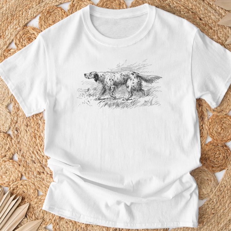 ヴィンテージイングリッシュセッター Tシャツ 高齢者への贈り物