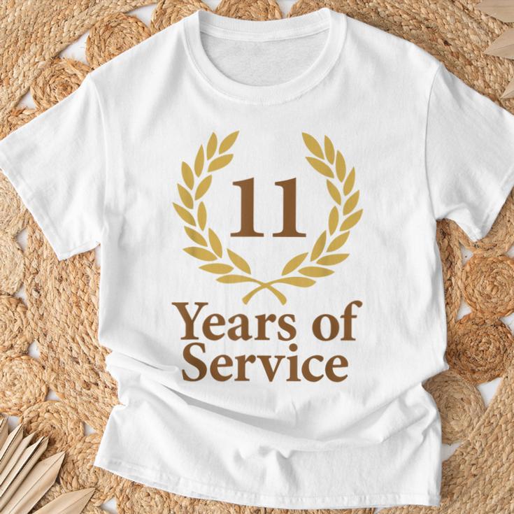 勤務11年 おもしろ11周年記念 ジュビリー Tシャツ 高齢者への贈り物