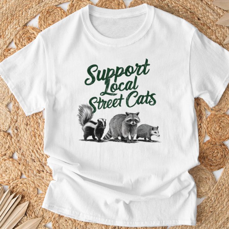地元のストリートキャットをサポート アライグマ スカンク ポッサム Tシャツ 高齢者への贈り物