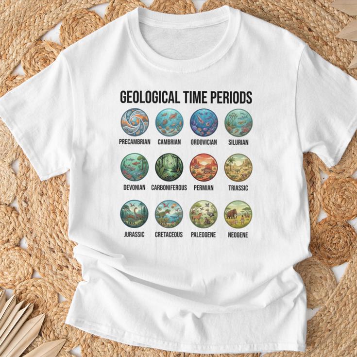 地質時代チャート古生物学・地球史 Tシャツ 高齢者への贈り物