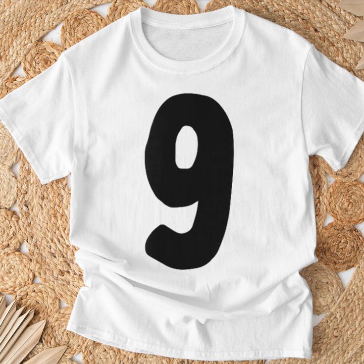 数字 9 太字 ブラック Tシャツ 高齢者への贈り物
