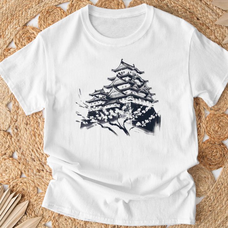 日本伝統風姫路城 Tシャツ 高齢者への贈り物