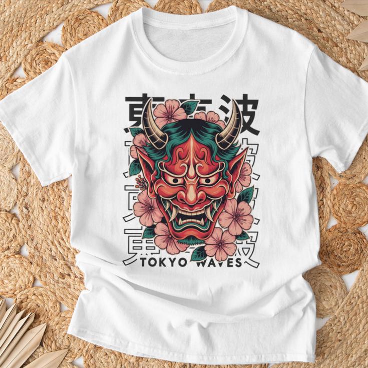 日本悪魔 般若 鬼 鬼 仮面 妖怪鬼 鬼 仮面 長袖tシャツ Tシャツ 高齢者への贈り物