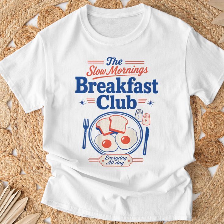 朝食クラブ スローモーニング ブランチ 恋人 卵 トースト Tシャツ 高齢者への贈り物