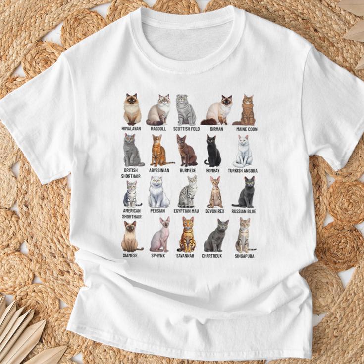 猫の種類教育猫の品種チャートガイド Tシャツ 高齢者への贈り物