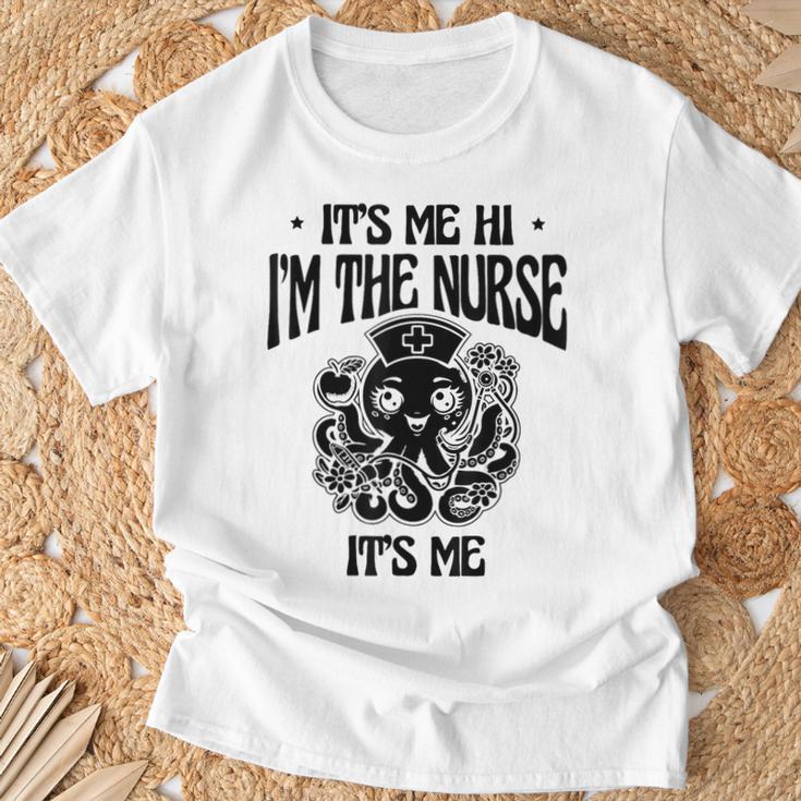 私ですこんにちは私はナースです私です私です医療看護看護師 Rn Tシャツ 高齢者への贈り物