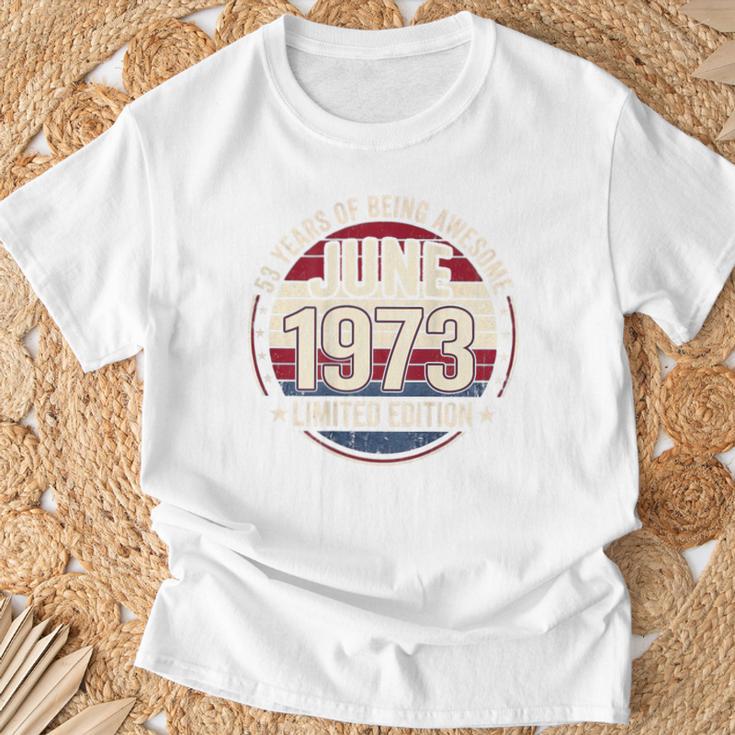 裏面 ヴィンテージ 53 誕生日 デコレーション メンズ 53歳 1973 53歳 Tシャツ 高齢者への贈り物