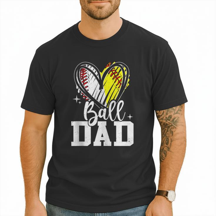 Ball Dad Softball Baseball Dad Daddy Men T-Shirt