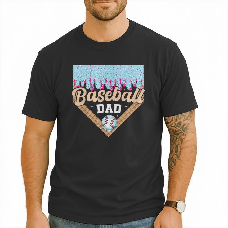 Baseball Dad Ice Cream Drip Fathers Day Men T-Shirt
