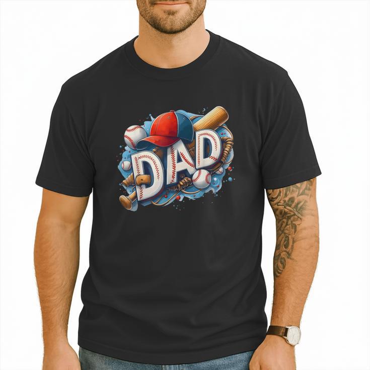 Baseball Dad Sports Fan Father Dada Men Baseball Fathers Day Men T-Shirt