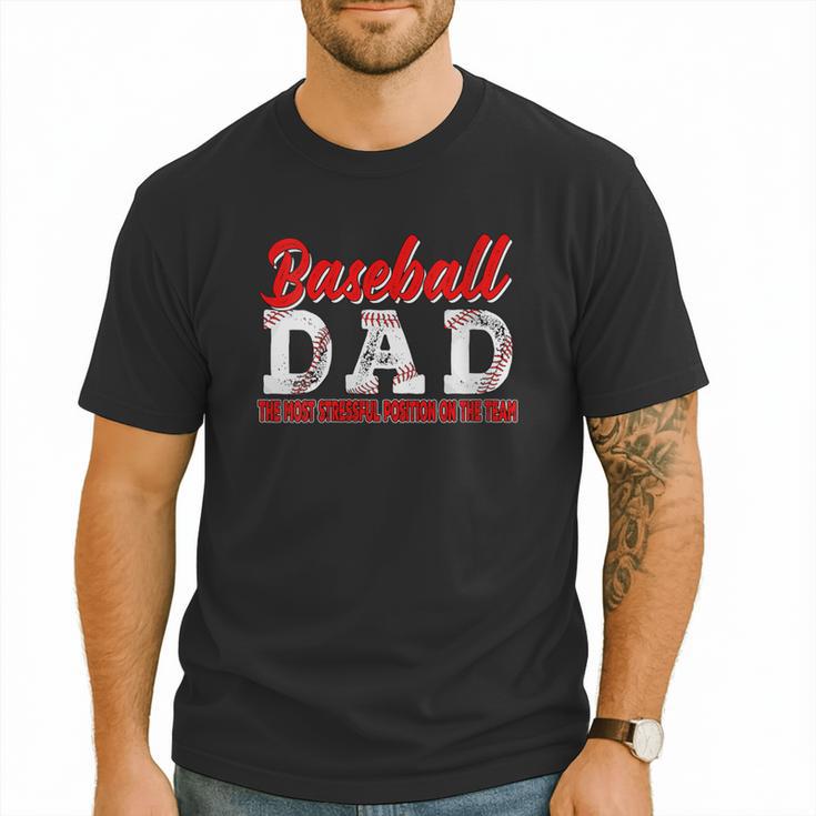 Baseball Dad Most Stressful Position On The Team Player Men T-Shirt