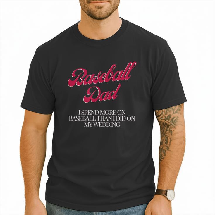 Baseball Dad Travel Ball Little League Husband Wedding Men T-Shirt
